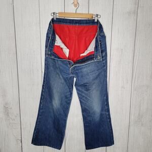 Vintage Levis 80's Warm Red Fleece Lined Orange Tab Jeans Mens Size 36x30